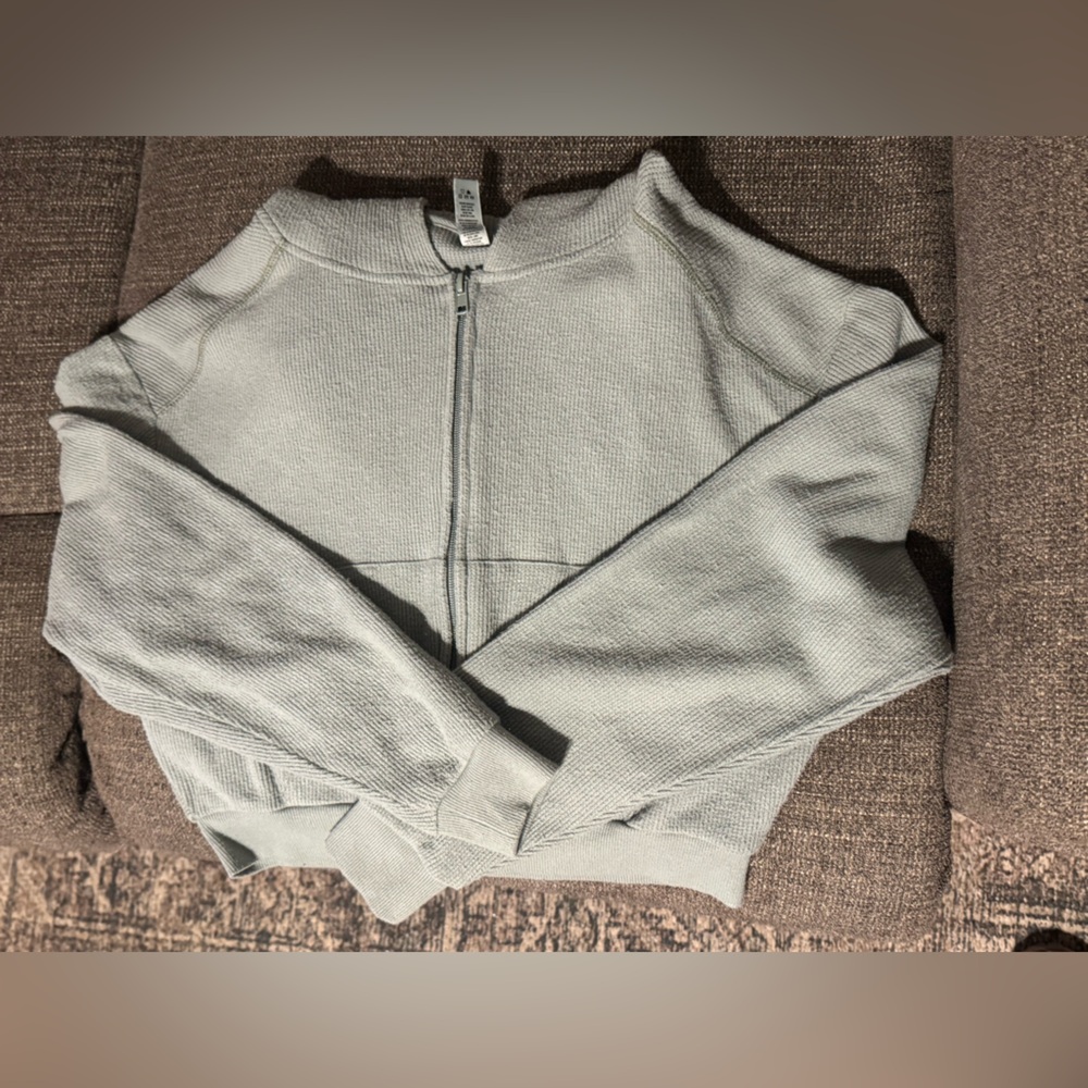 Skims light mint green zip up hoodie